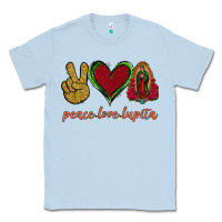 Dusty Blue Peace Love Lupita Classic Tee - Jasminsmagicworld
