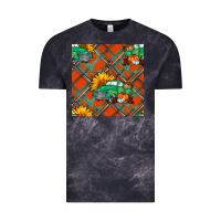 Cloud Black fall truck seamless pattern Vintage Tee - BundleAndBundleShop