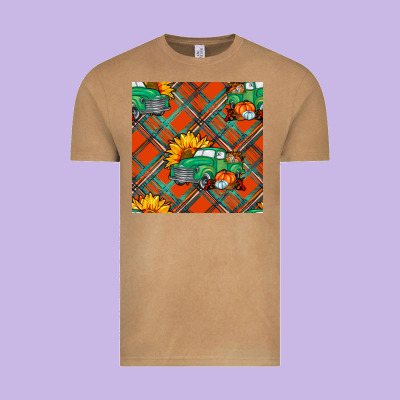 Fall Truck Seamless Pattern Vintage Tee Designed By Bundleandbundleshop