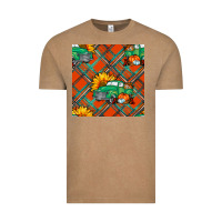 Vintage Coffee fall truck seamless pattern Vintage Tee - BundleAndBundleShop
