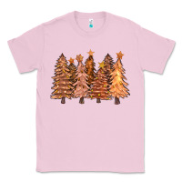 Bubblegum Pink melanin christmas trees with lights Classic Tee - FaDigitalArtStudio