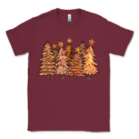Burgundy melanin christmas trees with lights Classic Tee - FaDigitalArtStudio