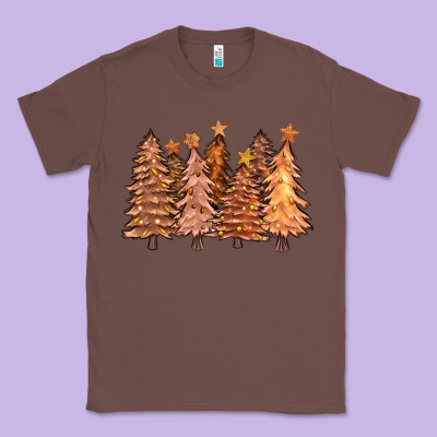 Melanin Christmas Trees With Lights Classic Tee Designed By Fadigitalartstudio