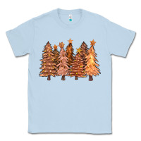Dusty Blue melanin christmas trees with lights Classic Tee - FaDigitalArtStudio
