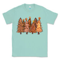 Seafoam melanin christmas trees with lights Classic Tee - FaDigitalArtStudio