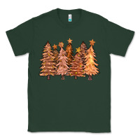 Sports Green melanin christmas trees with lights Classic Tee - FaDigitalArtStudio