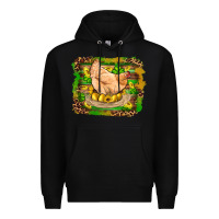Black st patricks day farm chicken gold eggs leopard serape glitter Premium Hoodie - Artiststas