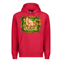 Cardinal st patricks day farm chicken gold eggs leopard serape glitter Premium Hoodie - Artiststas