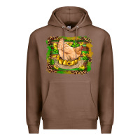 Chestnut st patricks day farm chicken gold eggs leopard serape glitter Premium Hoodie - Artiststas