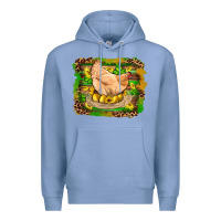 Colony Blue st patricks day farm chicken gold eggs leopard serape glitter Premium Hoodie - Artiststas