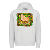 Dove Grey st patricks day farm chicken gold eggs leopard serape glitter Premium Hoodie - Artiststas