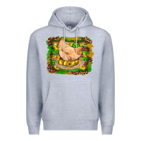 Heather Grey st patricks day farm chicken gold eggs leopard serape glitter Premium Hoodie - Artiststas