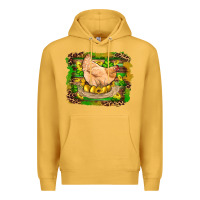 Mustard st patricks day farm chicken gold eggs leopard serape glitter Premium Hoodie - Artiststas