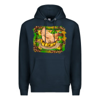 Navy st patricks day farm chicken gold eggs leopard serape glitter Premium Hoodie - Artiststas