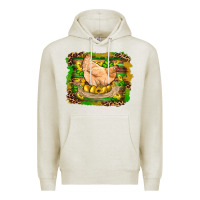Oatmeal Heather st patricks day farm chicken gold eggs leopard serape glitter Premium Hoodie - Artiststas
