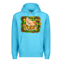 Ocean Blue st patricks day farm chicken gold eggs leopard serape glitter Premium Hoodie - Artiststas