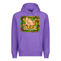 Purple st patricks day farm chicken gold eggs leopard serape glitter Premium Hoodie - Artiststas