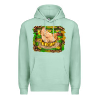 Seafoam st patricks day farm chicken gold eggs leopard serape glitter Premium Hoodie - Artiststas