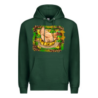 Sports Green st patricks day farm chicken gold eggs leopard serape glitter Premium Hoodie - Artiststas