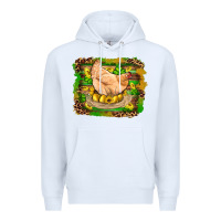 White st patricks day farm chicken gold eggs leopard serape glitter Premium Hoodie - Artiststas