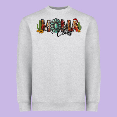 Western Christmas Mama Claus Sunflowers And Cactus Heavyweight Sweatshirt Designed By Jasminsmagicworld