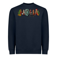 Navy western christmas mama claus sunflowers and cactus Heavyweight Sweatshirt - Jasminsmagicworld