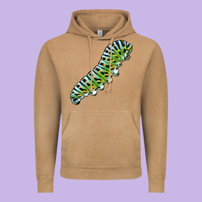Papilio Machaon Caterpillar Vintage Hoodie Designed By Lillyallendesigns