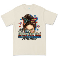 Bone All American mama messy bun 4th of july Premium Tee - FaDigitalArtStudio