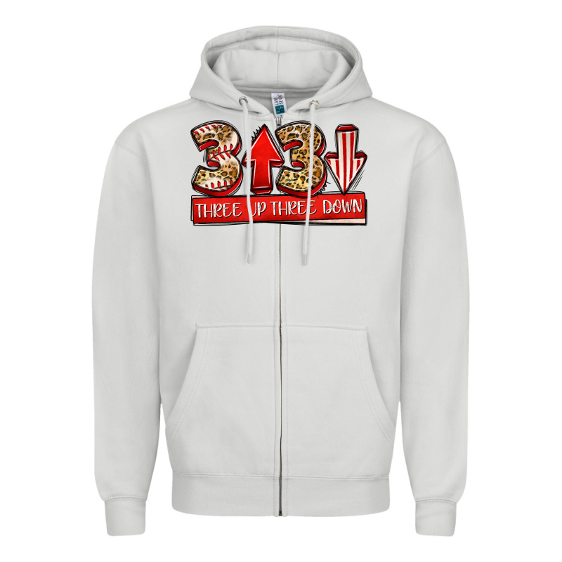 Three Up Three Down Baseball Zipper Hoodie by Jasminsmagicworld | Teevron
