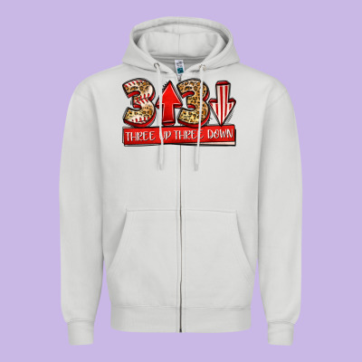 Three Up Three Down Baseball Zipper Hoodie Designed By Jasminsmagicworld