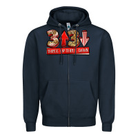Navy three up three down baseball Zipper Hoodie - Jasminsmagicworld