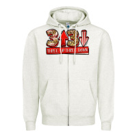 Oatmeal Heather three up three down baseball Zipper Hoodie - Jasminsmagicworld