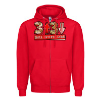 Red three up three down baseball Zipper Hoodie - Jasminsmagicworld