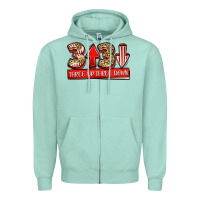 Seafoam three up three down baseball Zipper Hoodie - Jasminsmagicworld