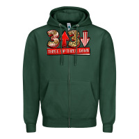 Sports Green three up three down baseball Zipper Hoodie - Jasminsmagicworld
