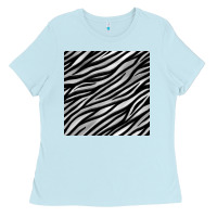 Baby Blue Zebra Seamless Pattern, Ladies Tee - BundleAndBundleShop