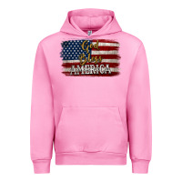 Fuchsia Pink God Bless America Distressed Flag Urban Hoodie - Jasminsmagicworld