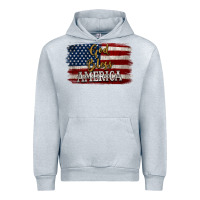 Heather Grey God Bless America Distressed Flag Urban Hoodie - Jasminsmagicworld