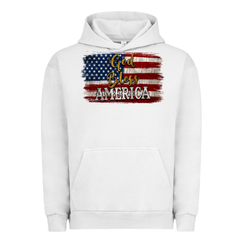 God Bless America Distressed Flag Urban Hoodie by Jasminsmagicworld | Teevron
