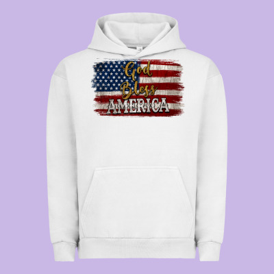 God Bless America Distressed Flag Urban Hoodie Designed By Jasminsmagicworld