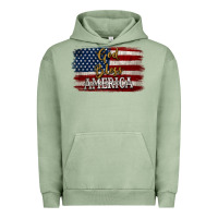 Pigment Oil Green God Bless America Distressed Flag Urban Hoodie - Jasminsmagicworld