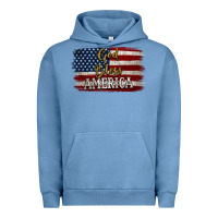 Pigment Pebble Blue God Bless America Distressed Flag Urban Hoodie - Jasminsmagicworld