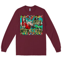 Burgundy Just A Girl Who Loves Christmas Long Sleeve Tee - CowhideDigitalArt