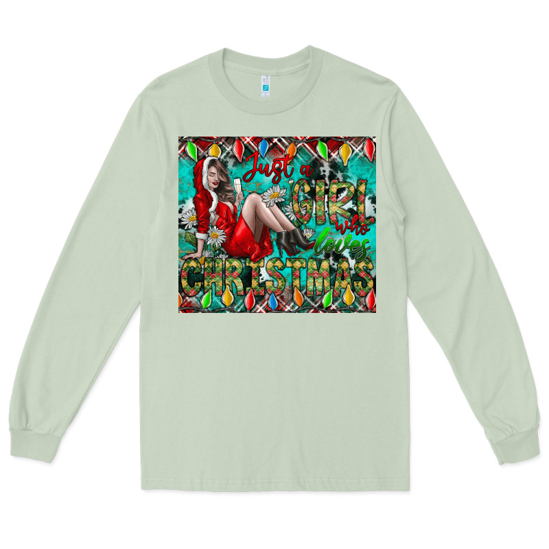 Just A Girl Who Loves Christmas Long Sleeve Tee by CowhideDigitalArt | Teevron