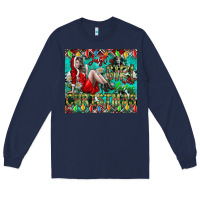 Navy Just A Girl Who Loves Christmas Long Sleeve Tee - CowhideDigitalArt