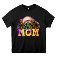 Black baseball mom Heavy Core Tee - OliviaCreatesArt