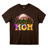 Chocolate Brown baseball mom Heavy Core Tee - OliviaCreatesArt