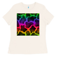 Bone colorful cow seamless pattern Ladies Tee - BundleAndBundleShop