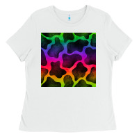 White colorful cow seamless pattern Ladies Tee - BundleAndBundleShop