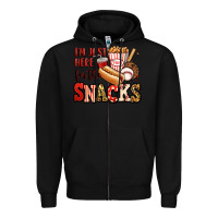 Black i'm just here for the snacks baseball Zipper Hoodie - Jasminsmagicworld